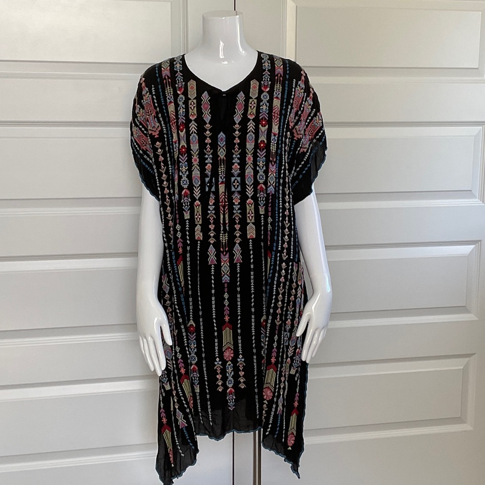 Johnny Was Embroidered Tunic Top S